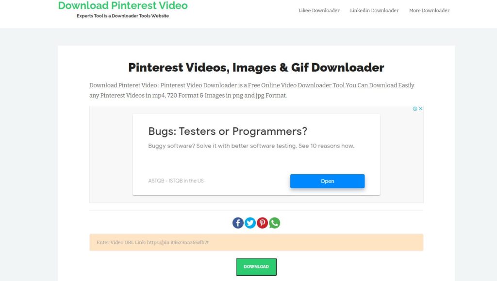expert - Top Free Online Pinterest Video Downloaders