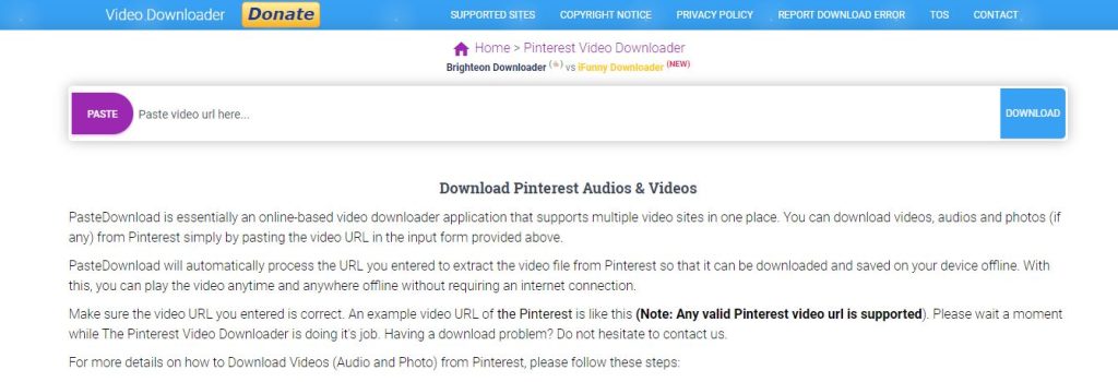 paste - Top Free Online Pinterest Video Downloaders